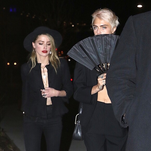 Amber Heard et Cara Delevingne à l'anniversaire de Gigi à New York. Le 23 avril 2018.