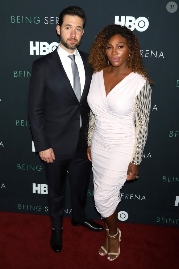 Alexis Ohanian et sa femme Serena Williams assistent à l'avant-première du documentaire 'Being Serena' consacré à Serena Williams. New York, le 25 avril 2018.