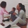Amel Bent avec ses filles Sofia et Hana sur Instagram, le 19 mars 2018.