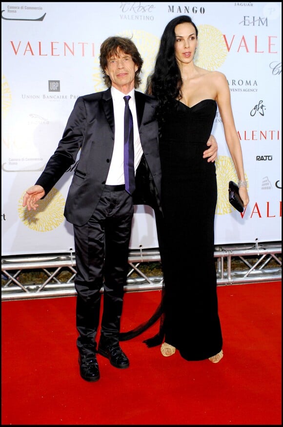 Mick Jagger et L'Wren Scott à la soirée Valentino organisée à Rome en juillet 2007