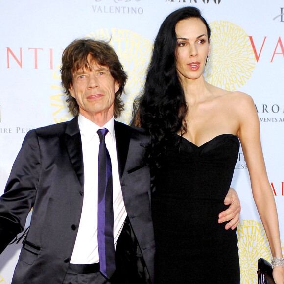 Mick Jagger et L'Wren Scott à la soirée Valentino organisée à Rome en juillet 2007