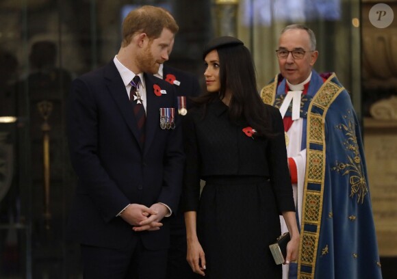 Meghan Markle lors du service commémoratif de l'ANZAC Day à Londres le 25 avril 2018