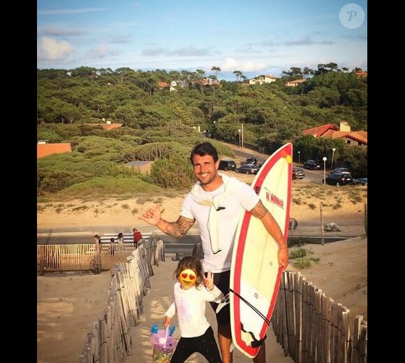 Le mari de Géraldine Lapalus et sa fille June, Instagram, 19 août 2017