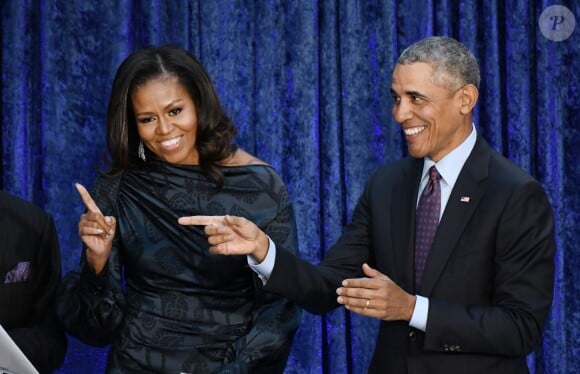 Michelle et Barack Obama dévoilent leurs portraits à la National Portrait Gallery, à Washington, le 12 février 2018.