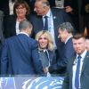 La Première Dame Brigitte Macron et Nicolas Sarkozy - Célébrités lors de la finale de la Coupe de France opposant le club de Vendée les Herbiers Football (VHF) au Club du Paris Saint-Germain au Stade de France à Saint-Denis, le 9 mai 2018.