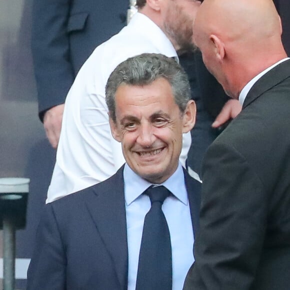 Nicolas Sarkozy - Célébrités lors de la finale de la Coupe de France opposant le club de Vendée les Herbiers Football (VHF) au Club du Paris Saint-Germain au Stade de France à Saint-Denis, le 9 mai 2018.