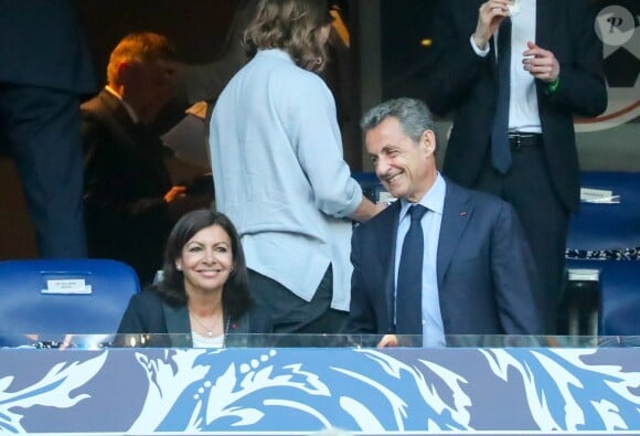 Anne Hidalgo et Nicolas Sarkozy - Célébrités lors de la finale de la Coupe de France opposant le club de Vendée les Herbiers Football (VHF) au Club du Paris Saint-Germain au Stade de France à Saint-Denis, le 9 mai 2018.