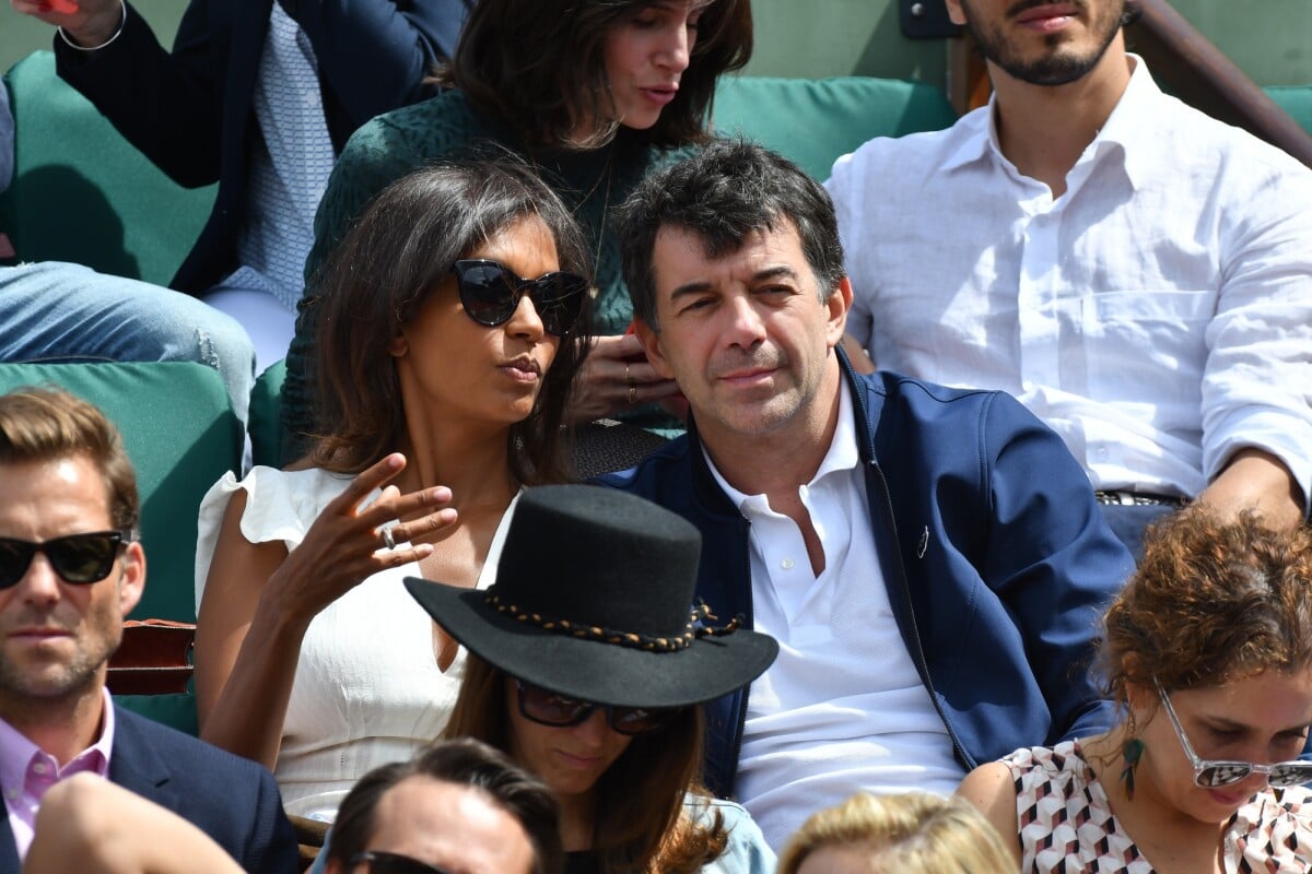 Photo : Stéphane Plaza et Karine Le Marchand assistent au tournoi de  Roland-Garros, le 5 juin 2017 à Paris. - Purepeople