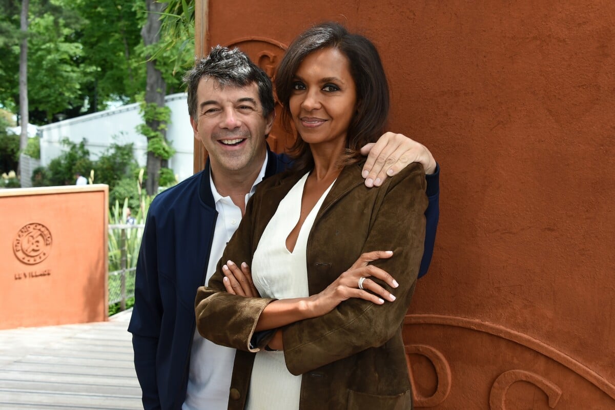 Photo : Stéphane Plaza et Karine Le Marchand assistent au tournoi de  Roland-Garros, le 4 juin 2017 à Paris. - Purepeople