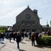 Le cortège funéraire - Obsèques de Maurane en l'église Notre-Dame des Grâces à Woluwe-Saint-Pierre en Belgique le 17 mai 2018.