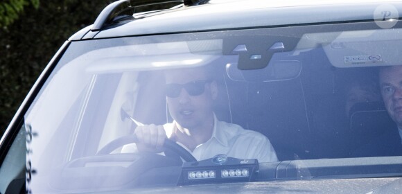 Le prince William au volant de son Range Rover le 17 mai 2018 à Windsor après la répétition générale à deux jours du mariage de son frère le prince Harry. ©Paul Edwards/The Sun/News Licensing/ABACAPRESS.COM