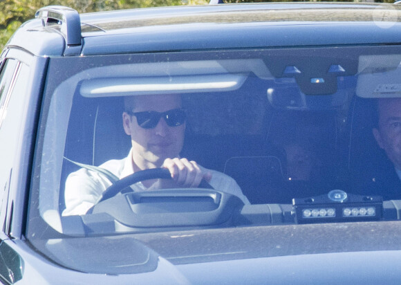 Le prince William au volant de son Range Rover le 17 mai 2018 à Windsor après la répétition générale à deux jours du mariage de son frère le prince Harry. ©Paul Edwards/The Sun/News Licensing/ABACAPRESS.COM