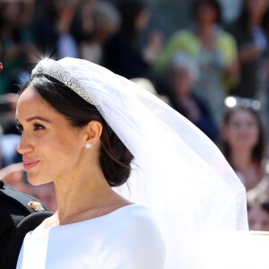 Meghan Markle et le prince Harry, duc et duchesse de Sussex, ont effectué une procession dans le landau Ascot après leur mariage en la chapelle St George à Windsor le 19 mai 2018, à la rencontre du public dans toute la ville de Windsor et le long du Long Walk.