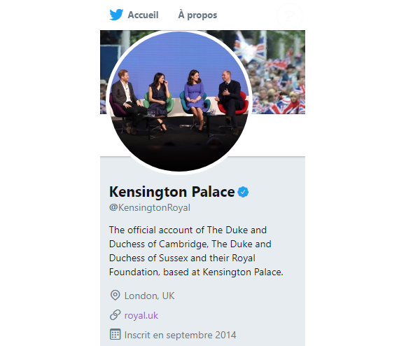 Les profils des comptes Twitter et Instagram du palais de Kensington ont été mis à jour pour intégrer Meghan Markle, duchesse de Sussex, dans les heures qui ont suivi son mariage avec le prince Harry le 19 mai 2018 à Windsor.