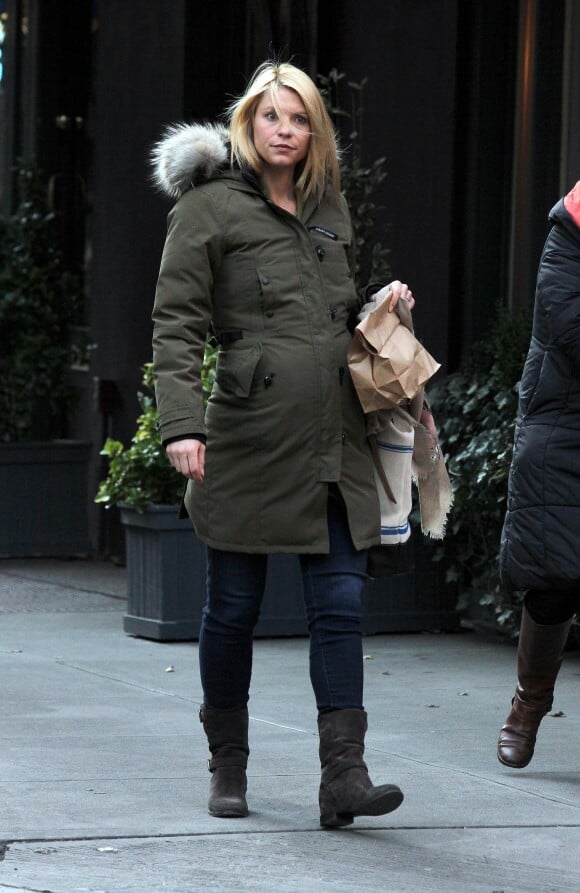Claire Danes, avec de la fourrure, à New York City, le 13 décembre 2012.