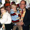 La princesse Stéphanie de Monaco, la princesse Gabriella, le prince Jacques, le prince Albert II lors de la 4ème représentation du 42ème Festival International du Cirque de Monte Carlo le 21 janvier 2018. © Olivier Huitel / Pool Monaco / Bestimage