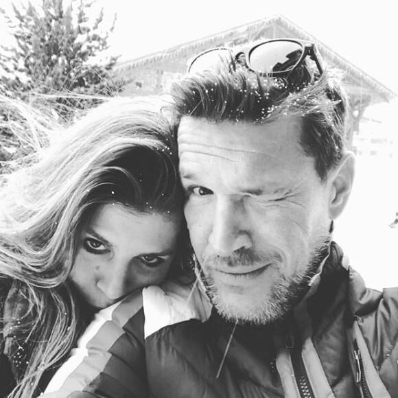 Benjamin Castaldi en vacances à Val-d'Isère, au ski, avec ses fils Simon et Enzo ainsi que son épouse Aurore Aleman, son beau-frère Bob Sinclar et les enfants de ce dernier : Paloma et Raphaël Le Friant.