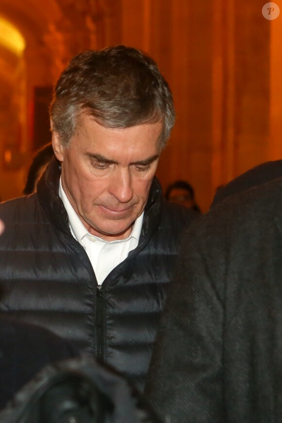 Jérôme Cahuzac quitte le tribunal tête baissée à Paris le 13 février 2018. © CVS / Bestimage
