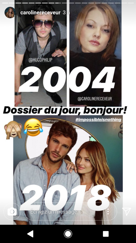 Les photos dossier de Caroline Receveur et Hugo Philip dévoilées sur Instagram, mai 2018.