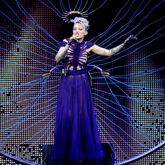 Kylie Minogue en concert à Stockholm, le 11 juin 2008. 