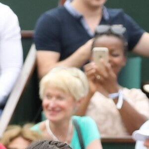 Marion Bartoli lors des internationaux de tennis de Roland Garros le 28 mai 2018. En atten­dant de redis­pu­ter des matchs, la spor­tive commente les rencontres pour Euro­sport à l'occa­sion du tour­noi de Roland-Garros. © Dominique Jacovides - Cyril Moreau / Bestimage