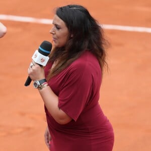 Marion Bartoli lors des internationaux de tennis de Roland Garros le 28 mai 2018. En atten­dant de redis­pu­ter des matchs, la spor­tive commente les rencontres pour Euro­sport à l'occa­sion du tour­noi de Roland-Garros. © Dominique Jacovides - Cyril Moreau / Bestimage