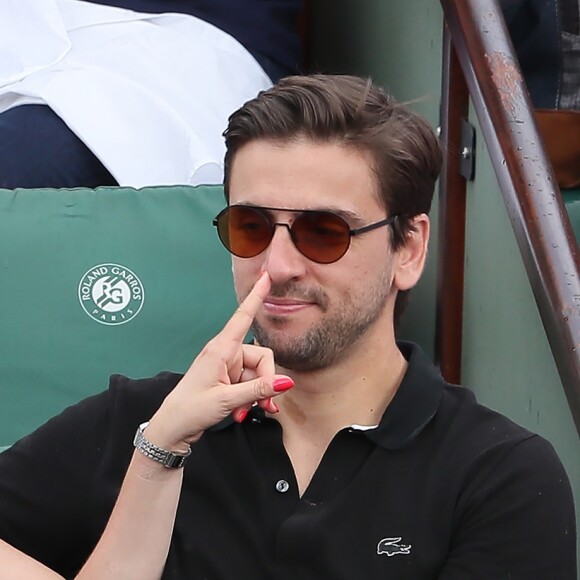 Audrey Lamy et son compagnon Thomas Sabatier dans les tribunes des internationaux de Roland Garros - jour 5 - à Paris, France, le 31 mai 2018. © Cyril Moreau - Dominique Jacovides/Bestimage