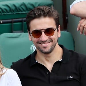 Audrey Lamy et son compagnon Thomas Sabatier dans les tribunes des internationaux de Roland Garros - jour 5 - à Paris, France, le 31 mai 2018. © Cyril Moreau - Dominique Jacovides/Bestimage