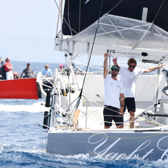 Pierre Casiraghi et Boris Herrmann - Départ du 1er Monaco Globe Series à Monaco le 3 juin 2018. © Bruno Bebert/Bestimage