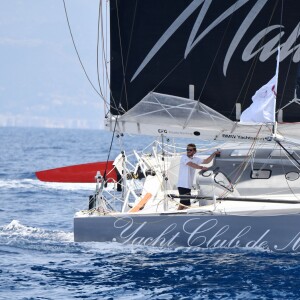 Pierre Casiraghi et Boris Herrmann - Départ du 1er Monaco Globe Series à Monaco le 3 juin 2018. © Bruno Bebert/Bestimage