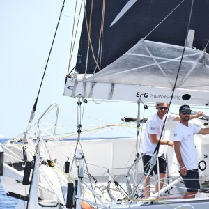 Pierre Casiraghi et Boris Herrmann - Départ du 1er Monaco Globe Series à Monaco le 3 juin 2018. © Bruno Bebert/Bestimage