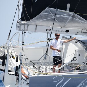 Pierre Casiraghi et Boris Herrmann - Départ du 1er Monaco Globe Series à Monaco le 3 juin 2018. © Bruno Bebert/Bestimage