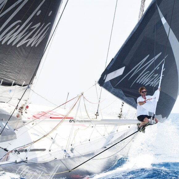 Pierre Casiraghi et Boris Herrmann - Départ du 1er Monaco Globe Series à Monaco le 3 juin 2018. © Bruno Bebert/Bestimage