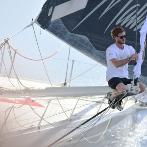 Pierre Casiraghi et Boris Herrmann - Départ du 1er Monaco Globe Series à Monaco le 3 juin 2018. © Bruno Bebert/Bestimage