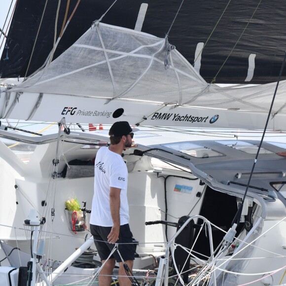 Pierre Casiraghi et Boris Herrmann - Départ du 1er Monaco Globe Series à Monaco le 3 juin 2018. © Bruno Bebert/Bestimage