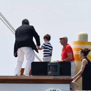 Charlotte Casiraghi et son fils Raphaël - Départ du 1er Monaco Globe Series à Monaco le 3 juin 2018. © Bruno Bebert/Bestimage