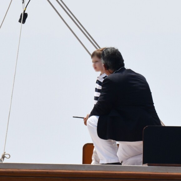 Charlotte Casiraghi et son fils Raphaël - Départ du 1er Monaco Globe Series à Monaco le 3 juin 2018. © Bruno Bebert/Bestimage