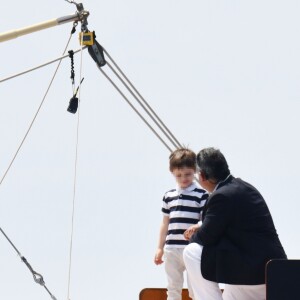 Charlotte Casiraghi et son fils Raphaël - Départ du 1er Monaco Globe Series à Monaco le 3 juin 2018. © Bruno Bebert/Bestimage