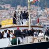 Charlotte Casiraghi et son fils Raphaël, le prince Albert II de Monaco, Beatrice Borromeo, et des invités et membres du Yacht Club - Départ du 1er Monaco Globe Series à Monaco le 3 juin 2018. © Bruno Bebert/Bestimage