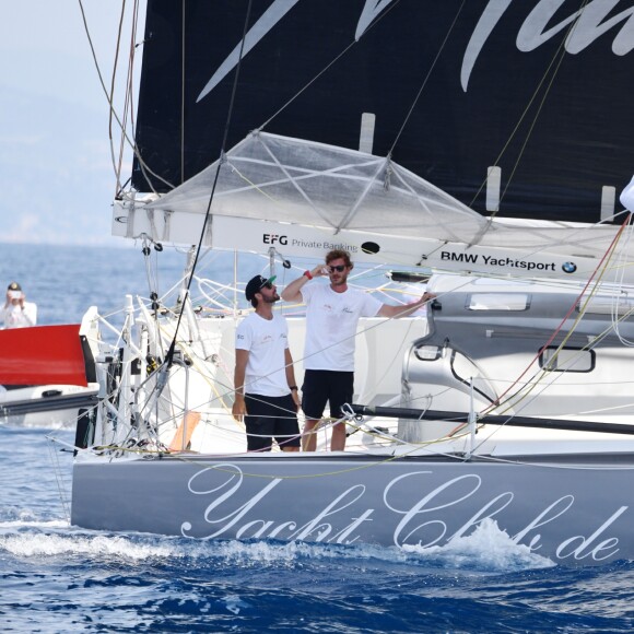 Pierre Casiraghi et Boris Herrmann - Départ du 1er Monaco Globe Series à Monaco le 3 juin 2018. © Bruno Bebert/Bestimage