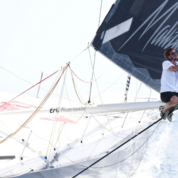 Pierre Casiraghi et Boris Herrmann - Départ du 1er Monaco Globe Series à Monaco le 3 juin 2018. © Bruno Bebert/Bestimage