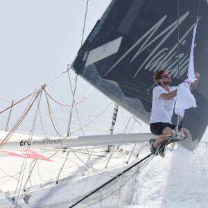 Pierre Casiraghi et Boris Herrmann - Départ du 1er Monaco Globe Series à Monaco le 3 juin 2018. © Bruno Bebert/Bestimage