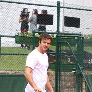 Exclusif - Caroline Receveur (enceinte) et son fiancé Hugo Philip - 26ème édition du Trophée des personnalités en marge des Internationaux de Tennis de Roland Garros à Paris. Le 5 juin 2018. © Denis Guignebourg / Bestimage