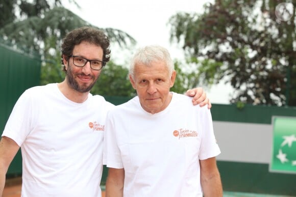 Exclusif - Emmanuel Levy et Patrick Poivre d'Arvor lors de la 26ème édition du Trophée des personnalités en marge des internationaux de tennis de Roland Garros à Paris le 6 juin 2018. © Denis Guignebourg / Bestimage