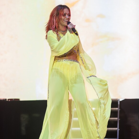 Rita Ora en concert à Tirana en Albanie, le 3 juin 2018.