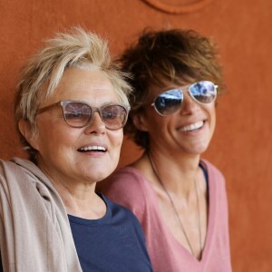 Muriel Robin et sa femme Anne Le Nen au village des Internationaux de France de Tennis de Roland Garros à Paris le 2 juin 2018. © Dominique Jacovides-Cyril Moreau / Bestimage