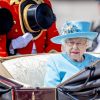 La reine Elisabeth II d'Angleterre - Les membres de la famille royale britannique lors du rassemblement militaire "Trooping the Colour" (le "salut aux couleurs"), célébrant l'anniversaire officiel du souverain britannique. Cette parade a lieu à Horse Guards Parade, chaque année au cours du deuxième samedi du mois de juin. Londres, le 9 juin 2018.