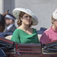 La princesse Eugenie d'York, Sophie Rhys-Jones, comtesse de Wessex, et sa fille Louise Mountbatten-Windsor (Lady Louise Windsor) - Les membres de la famille royale britannique lors du rassemblement militaire "Trooping the Colour" (le "salut aux couleurs"), célébrant l'anniversaire officiel du souverain britannique. Cette parade a lieu à Horse Guards Parade, chaque année au cours du deuxième samedi du mois de juin. Londres, le 9 juin 2018.