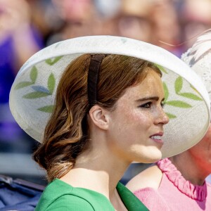 La princesse Eugenie d'York et Sophie Rhys-Jones, comtesse de Wessex - Les membres de la famille royale britannique lors du rassemblement militaire "Trooping the Colour" (le "salut aux couleurs"), célébrant l'anniversaire officiel du souverain britannique. Cette parade a lieu à Horse Guards Parade, chaque année au cours du deuxième samedi du mois de juin. Londres, le 9 juin 2018.