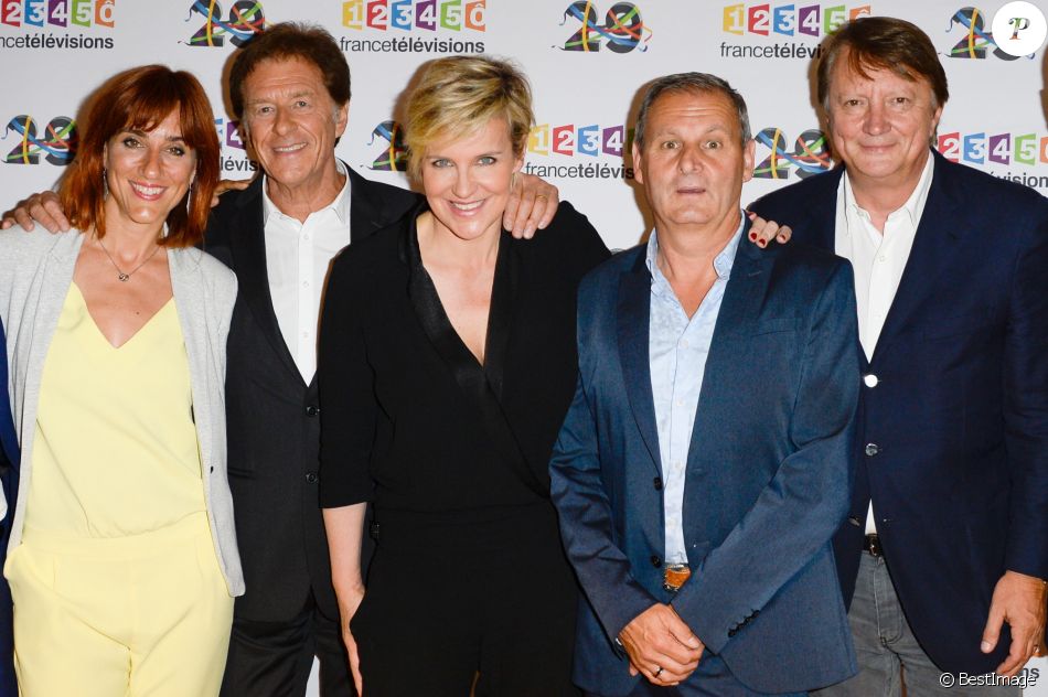 Henri Sannier Celine Geraud Lionel Chamoulaud Au Photocall De France Televisions Pour La Presentation De La Nouvelle Dynamique 2016 2017 A Paris Le 29 Juin Purepeople